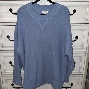 Aerie Light Blue Oversized Crewneck Sweater Size M
